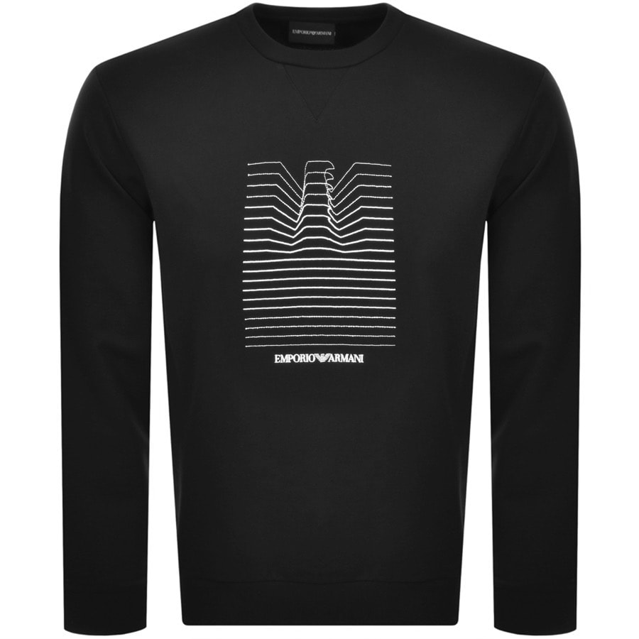 Alternative Image for ProductEmporio Armani Crew Neck Logo Sweatshirt Black1